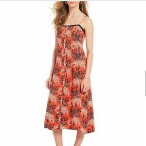 Kopal India Koshi Red Black White Midi Slip Dress